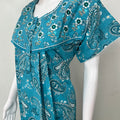 Teal Blue 100% Cotton Women's Nightgown