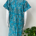 Teal Blue 100% Cotton Women's Nightgown