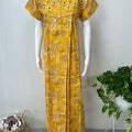 Mustard Embroidered 100% Cotton Nightgown