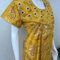 Mustard Embroidered 100% Cotton Nightgown