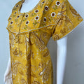 Mustard Embroidered 100% Cotton Nightgown