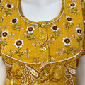 Mustard Embroidered 100% Cotton Nightgown