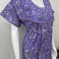 Purple Embroidered Pure Cotton Nightgown
