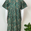 Bottle Green Elegant Embroidered 100% Cotton Nighty