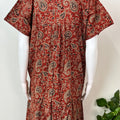 Maroon Pure Cotton Embroidered Women's Nighty