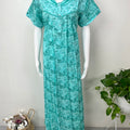 Blue Pleated 100% Cotton Nightgown