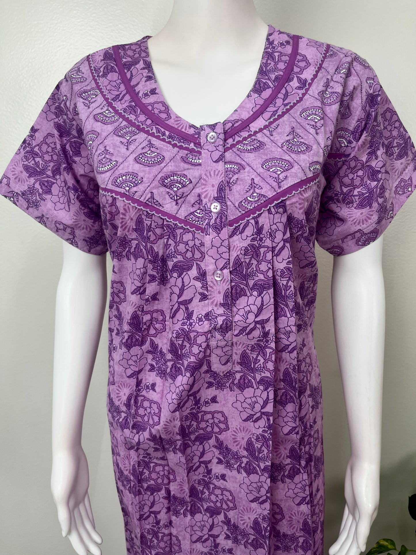 Purple Pure Cotton Nighty Soft & Breathable