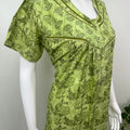 Sage Green Printed Cotton Nighty for Women