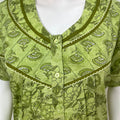 Sage Green Printed Cotton Nighty for Women