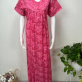 Hot Pink Floral Printed Cotton Nightgown
