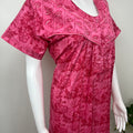 Hot Pink Floral Printed Cotton Nightgown