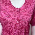 Hot Pink Floral Printed Cotton Nightgown