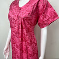 Hot Pink Floral Printed Cotton Nightgown