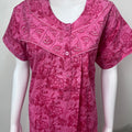Hot Pink Floral Printed Cotton Nightgown