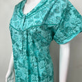 Blue Pleated 100% Cotton Nightgown
