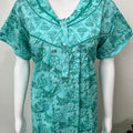 Blue Pleated 100% Cotton Nightgown