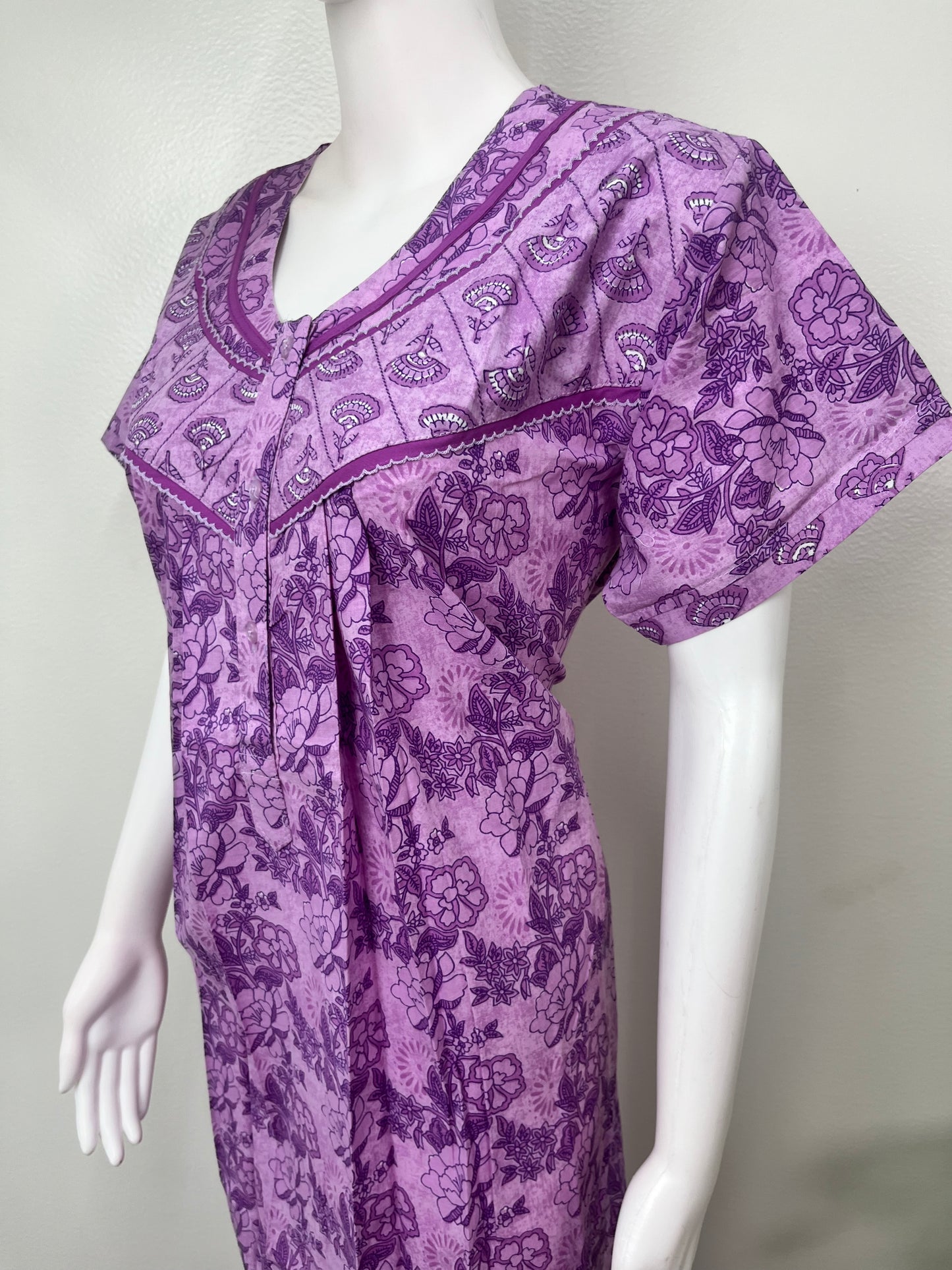 Purple Pure Cotton Nighty Soft & Breathable