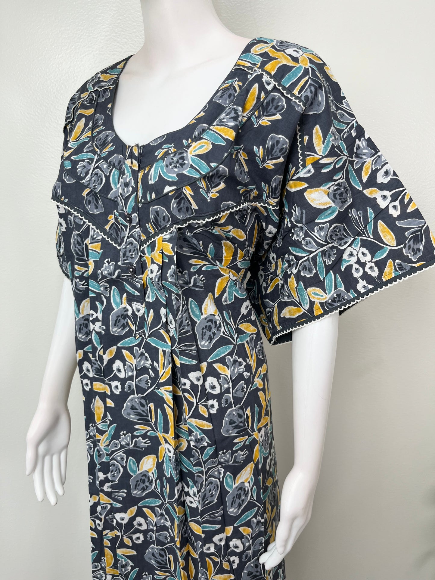 Charcoal Gray Pure Cotton Nighty for Women