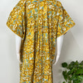 Mustard Floral Printed 100% Cotton Nightgown