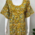 Mustard Floral Printed 100% Cotton Nightgown