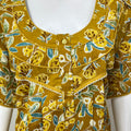 Mustard Floral Printed 100% Cotton Nightgown