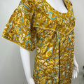 Mustard Floral Printed 100% Cotton Nightgown