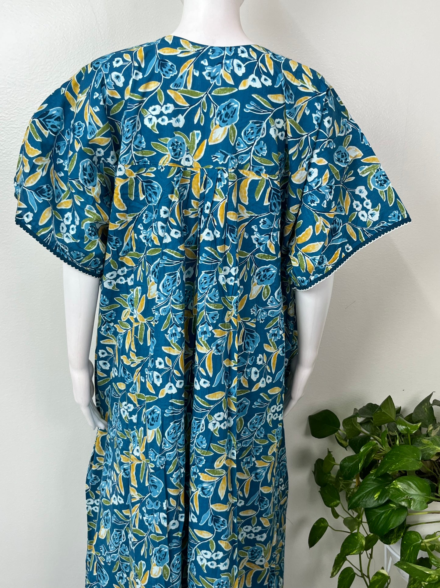 Royal Blue Pure Cotton Nighty Elegant & Comfortable