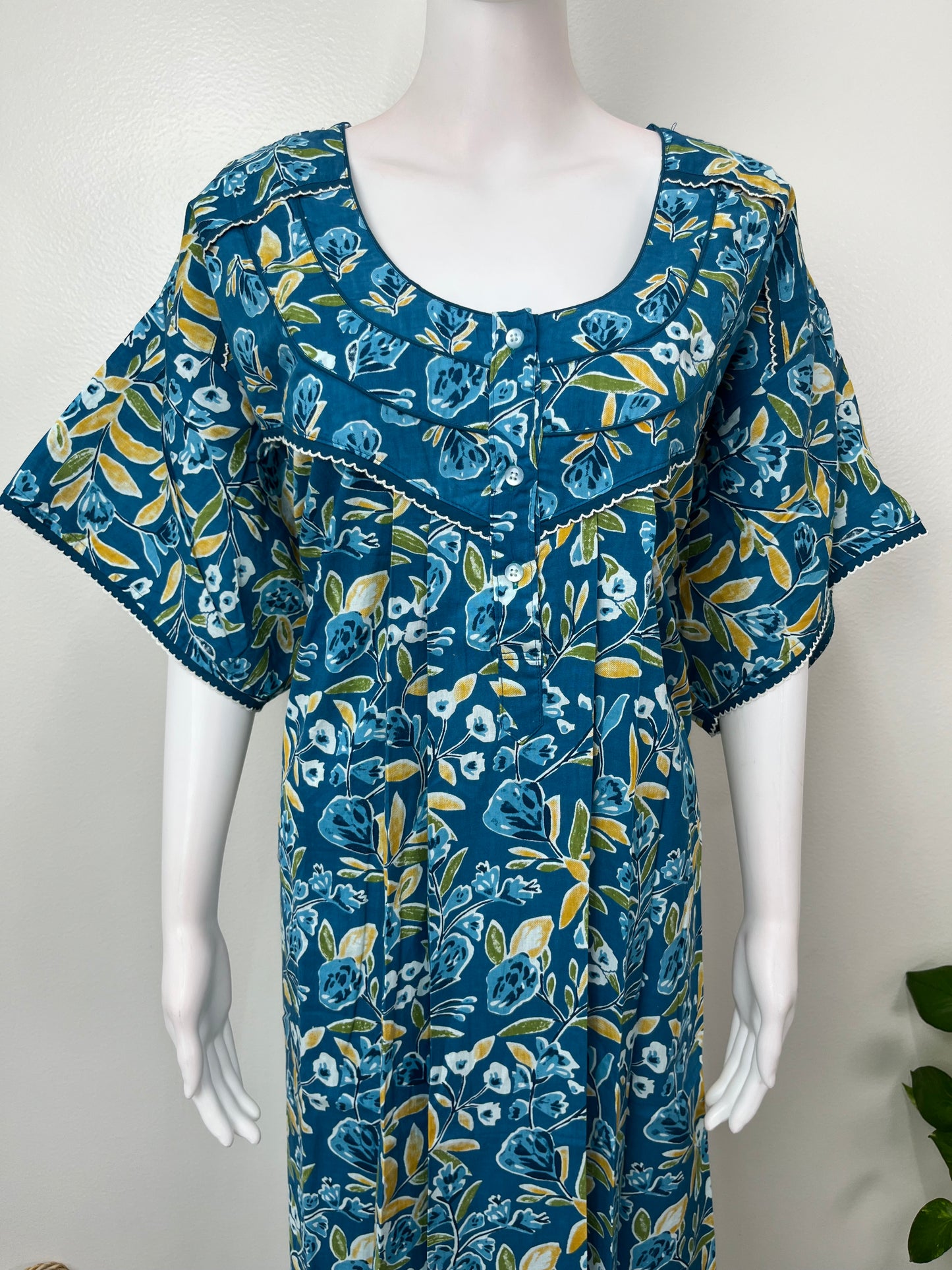 Royal Blue Pure Cotton Nighty Elegant & Comfortable