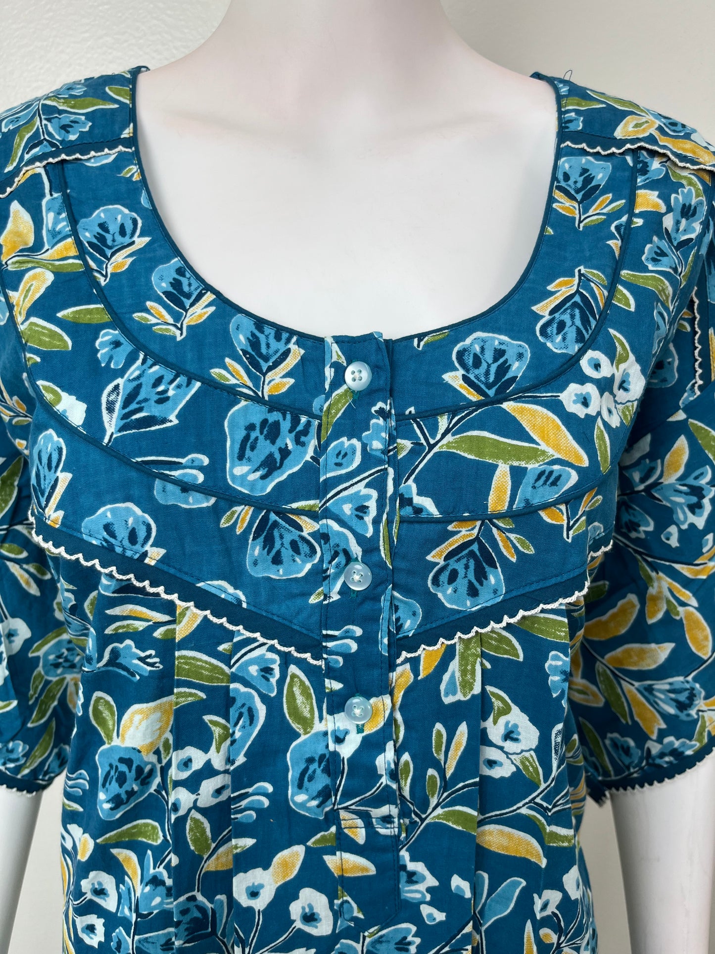 Royal Blue Pure Cotton Nighty Elegant & Comfortable