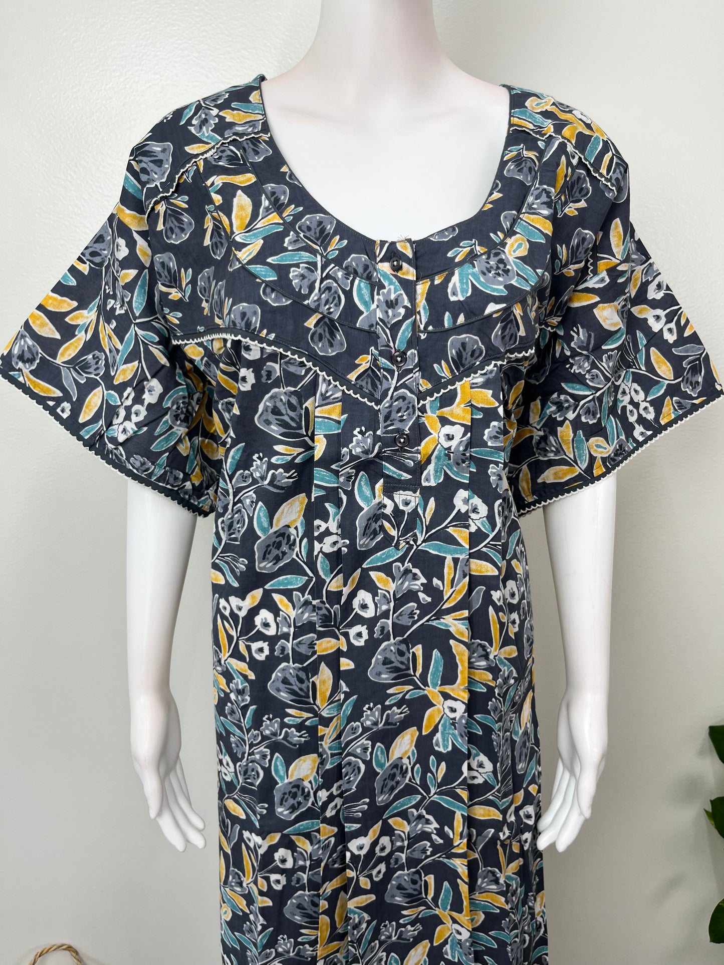 Charcoal Gray Pure Cotton Nighty for Women