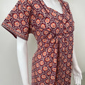 Maroon Floral Printed 100% Cotton Nighty