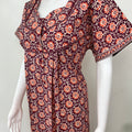 Maroon Floral Printed 100% Cotton Nighty