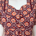 Maroon Floral Printed 100% Cotton Nighty