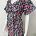 Navy Blue 100% Cotton Women's Nightgown