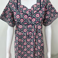 Navy Blue 100% Cotton Women's Nightgown