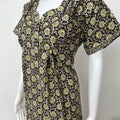 Bottle Green Pleated Cotton Nighty for Women