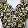 Bottle Green Pleated Cotton Nighty for Women