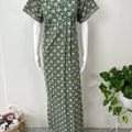 Green Pure Cotton Women's Nightgown