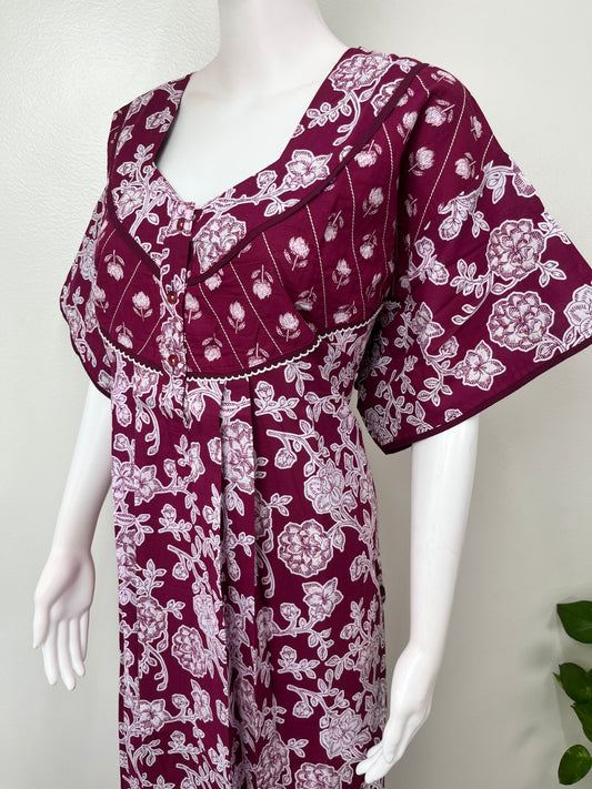 Floral Printed Pure Cotton Nighty