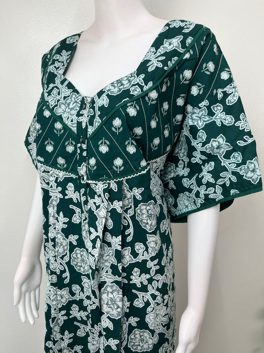 Viridian Green Pure Cotton Women's Nightgown