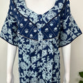 Royal Blue 100% Cotton Women's Nightgown