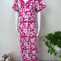 Pink Pleated Style Cotton Nightgown for Women