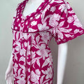 Pink Pleated Style Cotton Nightgown for Women