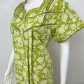 Lime Green Pleated 100% Cotton Nighty