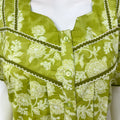 Lime Green Pleated 100% Cotton Nighty