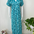 Teal Blue 100% Cotton Women's Nighty