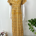Mustard Ajrak Printed 100% Cotton Nighty