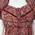 Maroon Pleated Pure Cotton Nightgown for Women