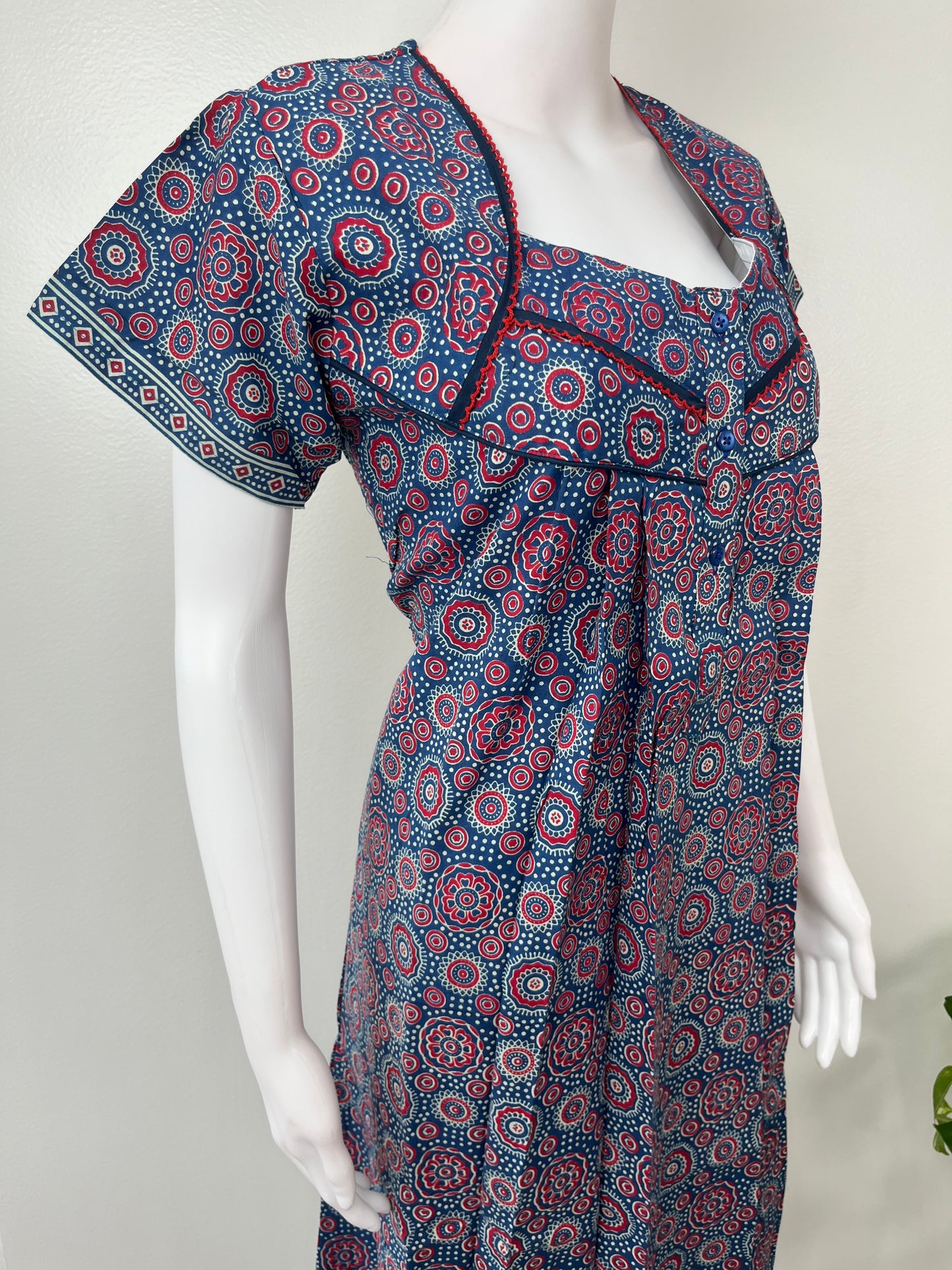 Navy Blue 100% Cotton Nighty Soft & Comfortable