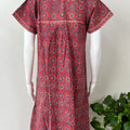 Red Pure Cotton Nighty with Geometric Print